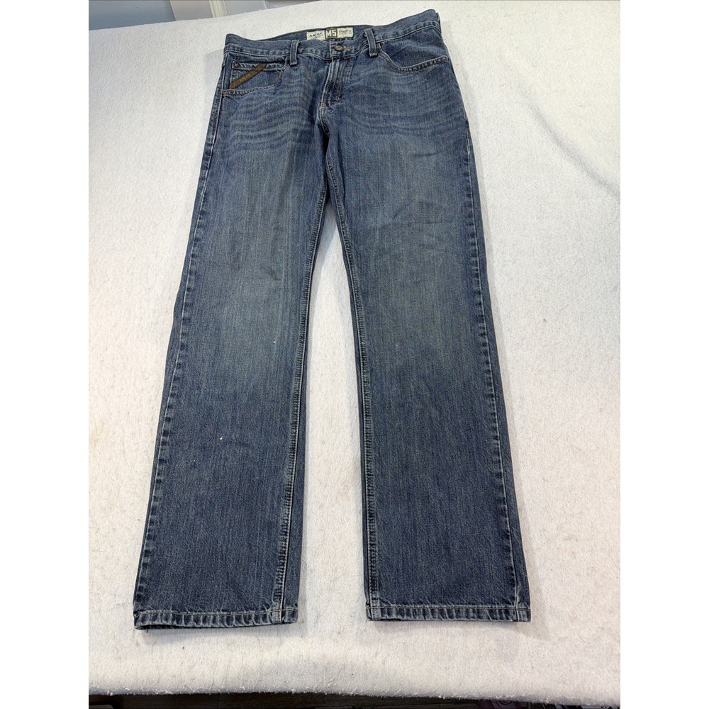 Ariat Legacy Blue M5 Straight Leg Fit Western Cowboy Denim Jeans Men 33x31
